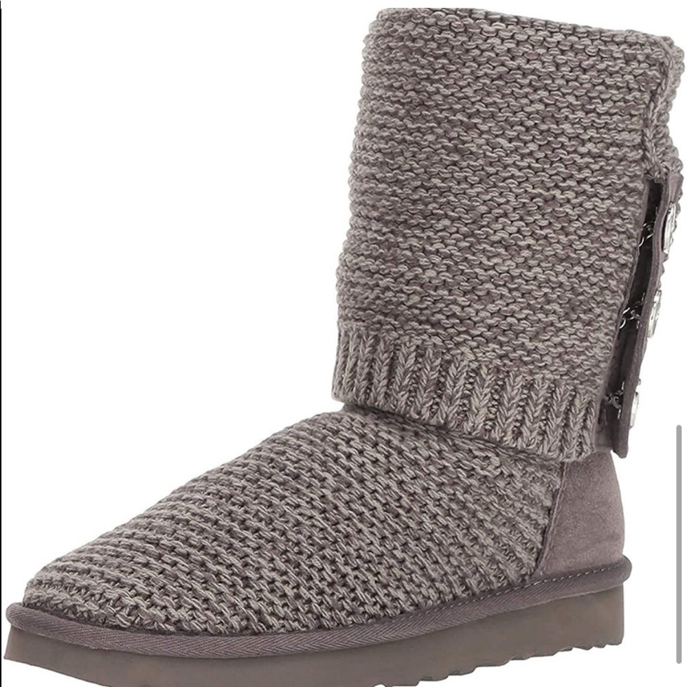 UGG Grey Cardy Knit Sweater Boots - Picture 6 of 11